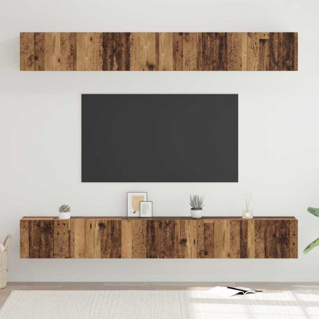 Conjunto de mueble de TV 6 pcs Madera vieja 80 x 30 x 30 cm