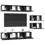 Conjunto de mueble de TV 6 pcs Roble Negro Madera de ingeniería en Muebles TV | Comprar online en Foro24