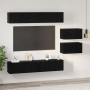 Conjunto de mueble de TV 6 pcs Roble Negro Madera de ingeniería en Muebles TV | Comprar online en Foro24