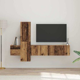 Conjunto de mueble de TV 5 pcs Madera vieja 181 x 30 x 120 cm