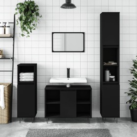 3-teiliges Badmöbel-Set Sperrholz schwarz von vidaXL, Badezimmermöbel - Ref: Foro24-3190300, Preis: 191,70 €, Rabatt: %