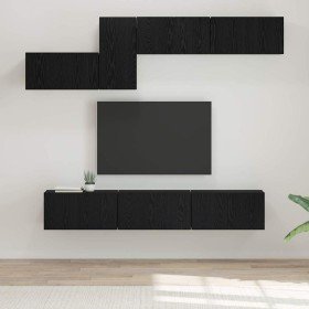 Conjunto de mueble de TV 7 pcs Roble negro 60 x 30 x 30 cm Conjunto de mueble de TV 7 pcs Roble negro 60 x 30 x 30 cm