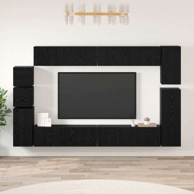 Conjunto de mueble de TV Roble negro Madera contrachapada en Muebles TV | Comprar online en Foro24