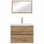 Juego de muebles de baño 3 pcs Roble negro 60 x 38.5 x 45 cm