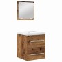 Juego de muebles de baño 2 pcs Madera vieja 41 x 38.5 x 48 cm