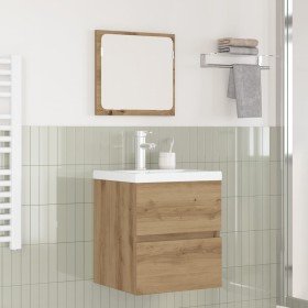 Juego de muebles de baño 3 pcs Roble Negro y Blanco Estándar