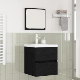 Juego de muebles de baño 3 pcs Roble artesanal y blanco Mediano