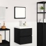 Juego de muebles de baño 3 pcs Roble artesanal y blanco Mediano
