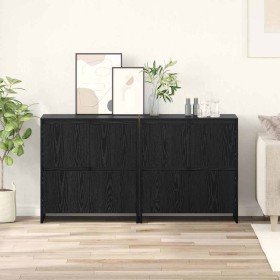Tableros Lateral 2 pcs Roble negro 70 x 41 x 75 cm