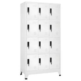 Weißer Stahlspind 90x45x180 cm von vidaXL, Schließfächer und Lagerschränke - Ref: Foro24-339812, Preis: 343,29 €, Rabatt: %