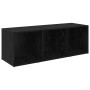 Conjunto de mueble de TV 4 pcs Roble Negro 37 x 35 x 107,5 cm en Muebles TV | Comprar online en Foro24