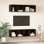 Conjunto de mueble de TV 2 pcs Roble Negro 37 x 37 x 142,5 cm en Muebles TV | Comprar online en Foro24