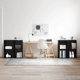 Conjunto de mueble de TV 4 pcs Roble negro 37 x 35 x 72 cm