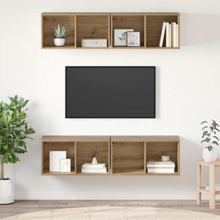 Conjunto de mueble de TV 4 pcs Roble artesanal 37 x 37 x 72 cm en Muebles TV | Comprar online en Foro24