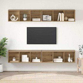 Mueble de TV de Pared 4 pcs Roble artisan 37 x 37 x 107.5 cm Mueble de TV de Pared 4 pcs Roble artisan 37 x 37 x 107.5 cm