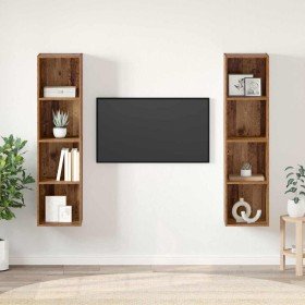 Conjunto de mueble de TV 2 pcs Marrón 37 x 37 x 142,5 cm en Muebles TV | Comprar online en Foro24