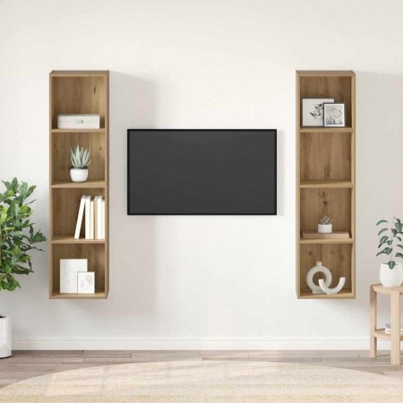 Conjunto de mueble de TV 2 pcs Marrón 37 x 37 x 142,5 cm en Muebles TV | Comprar online en Foro24