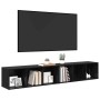 Conjunto de mueble de TV Roble Negro Madera contrachapada