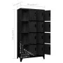 Schwarzer Stahlspind 90x45x180 cm von vidaXL, Schließfächer und Lagerschränke - Ref: Foro24-339814, Preis: 332,69 €, Rabatt: %