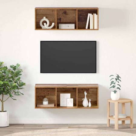 Conjunto de mueble de TV 2 pcs Madera Vieja 37 x 37 x 107 cm en Muebles TV | Comprar online en Foro24