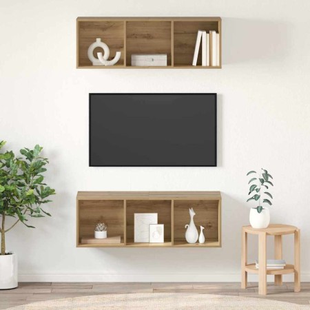 Conjunto de mueble de TV 2 pcs Roble artesanal 37 x 37 x 107 cm en Muebles TV | Comprar online en Foro24