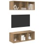 Conjunto de mueble de TV 2 pcs Roble artesanal 37 x 37 x 107 cm en Muebles TV | Comprar online en Foro24
