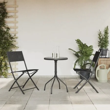 Juego de comedor para jardín 3 piezas acero negro de vidaXL, Conjuntos de jardín - Ref: Foro24-3203727, Precio: 99,80 €, Desc...