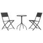 Juego de comedor para jardín 3 piezas acero negro de vidaXL, Conjuntos de jardín - Ref: Foro24-3203727, Precio: 99,80 €, Desc...