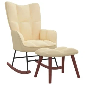 Rocking chair with cream velvet footrest by vidaXL, Rocking chairs - Ref: Foro24-328159, Price: 235,05 €, Discount: %