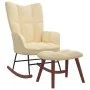 Silla mecedora con reposapiés terciopelo crema de vidaXL, Mecedoras - Ref: Foro24-328159, Precio: 235,05 €, Descuento: %