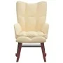 Silla mecedora con reposapiés terciopelo crema de vidaXL, Mecedoras - Ref: Foro24-328159, Precio: 235,05 €, Descuento: %
