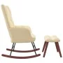 Silla mecedora con reposapiés terciopelo crema de vidaXL, Mecedoras - Ref: Foro24-328159, Precio: 235,05 €, Descuento: %