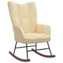 Silla mecedora con reposapiés terciopelo crema de vidaXL, Mecedoras - Ref: Foro24-328159, Precio: 235,05 €, Descuento: %