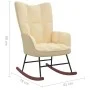 Schaukelstuhl mit cremefarbener Samtfußstütze von vidaXL, Schaukelstühle - Ref: Foro24-328159, Preis: 235,05 €, Rabatt: %