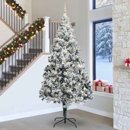 Árbol de Navidad con luces de cuerda decorativa 300 cm PVC