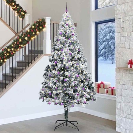 Árbol de Navidad con luces de cuerda decorativa 300 cm PVC