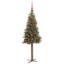 Árbol de Navidad Delgado con 150 LED con soporte Verde 150 cm