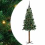 Árbol de Navidad Delgado con 150 LED con soporte Verde 150 cm