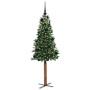 Árbol de Navidad Delgado con 150 LED con soporte Verde 150 cm