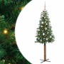 Árbol de Navidad Delgado con 150 LED con soporte Verde 150 cm