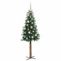 Árbol de Navidad Delgado con 150 LED con soporte Verde 150 cm