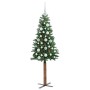 Árbol de Navidad Delgado con 150 LED con soporte Verde 150 cm