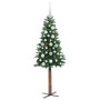 Árbol de Navidad Delgado con 150 LED con soporte Verde 150 cm
