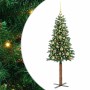 Árbol de Navidad Delgado con 150 LED con soporte Verde 150 cm