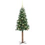Árbol de Navidad Delgado con 150 LED con soporte Verde 150 cm