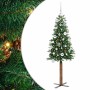 Árbol de Navidad Delgado con 150 LED con soporte Verde 150 cm