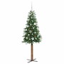 Árbol de Navidad Delgado con 150 LED con soporte Verde 150 cm