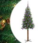 Árbol de Navidad Delgado con 150 LED con soporte Verde 150 cm