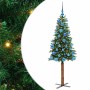 Árbol de Navidad Delgado con 150 LED con soporte Verde 150 cm