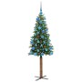 Árbol de Navidad Delgado con 150 LED con soporte Verde 150 cm